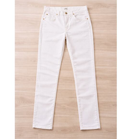 7 For All Mankind Denim - 7 For All Mankind USA Made White Gold Denim Jeans 27 Mid Rise Fitted Straight